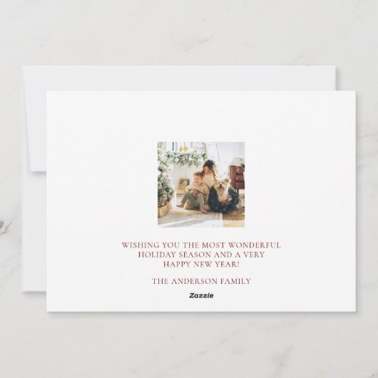 Merry Kerstscript Red Multi Photo Collage Feestdagenkaart (Achterkant)