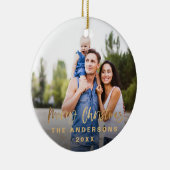 Merry Kerstscript Stars foto Keramisch Ornament (Rechts)