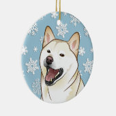 Merry KerstShiba Inu Snowflakes Ornament (Rechts)