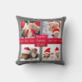 Merry KerstSilver Photo Collage | Aangepast Kussen