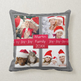 Merry KerstSilver Photo Collage | Aangepast Kussen