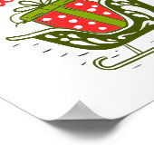 Merry Kerstslaapigh Cadeau Red Green Holiday Poster (Hoek)