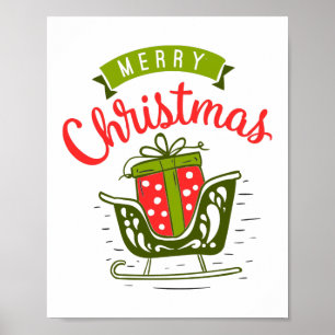 Merry Kerstslaapigh Cadeau Red Green Holiday Poster