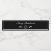 Merry-kerstsneeuw Flake Modern-minimalistisch zwar Waterfles Etiket (Enkel label)