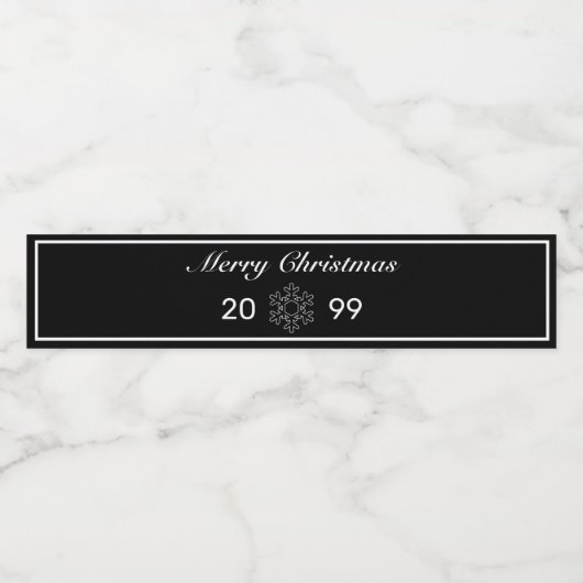 Merry-kerstsneeuw Flake Modern-minimalistisch zwar Waterfles Etiket (Enkel label)