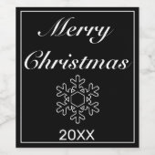 Merry-kerstsneeuw Flake Modern-minimalistisch zwar Wijn Etiket (Enkel label)