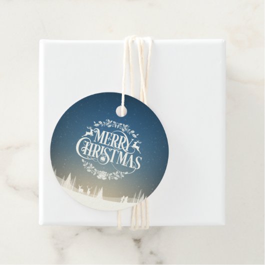 Merry Kerstsneeuwscene Bedankjes Labels (In situ)