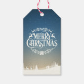 Merry Kerstsneeuwscene Cadeaulabel (Voorkant)