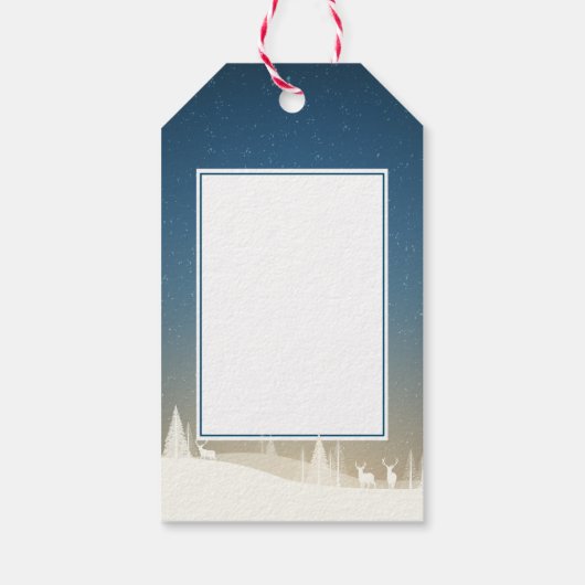 Merry Kerstsneeuwscene Cadeaulabel (Achterkant)