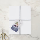 Merry KerstsneeuwWereldbol Waterverf Cute Bunny Cadeaulabel (Met Touw)