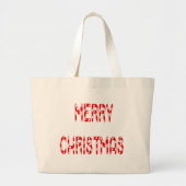 Merry kerstsnoe Cane Font Grote Tote Bag (Voorkant)