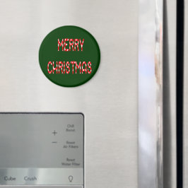 Merry kerstsnoe Cane Font Magneet