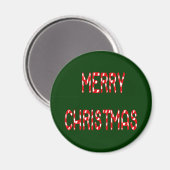 Merry kerstsnoe Cane Font Magneet (Voorkant / Achterkant)
