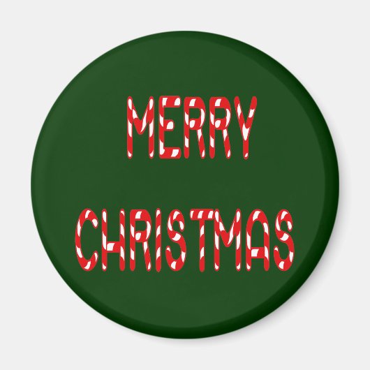 Merry kerstsnoe Cane Font Magneet (Voorkant)