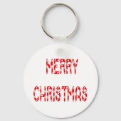 Merry kerstsnoe Cane Font Sleutelhanger (Voorkant)