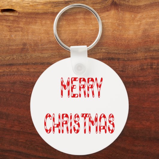 Merry kerstsnoe Cane Font Sleutelhanger (Voorkant)
