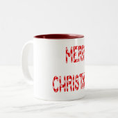 Merry kerstsnoe Cane Font Tweekleurige Koffiemok (Voorkant links)