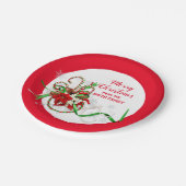 Merry kerstsnoe Cane Poinsettia Papieren Bordje (Gekanteld)