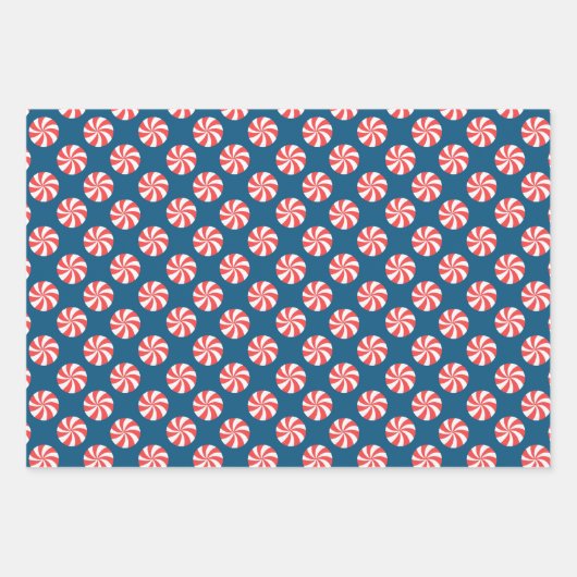 Merry kerstsnoe Cane Spiral Snoep Pattern Inpakpapier Vel (Voorkant 3)