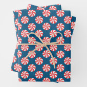 Merry kerstsnoe Cane Spiral Snoep Pattern Inpakpapier Vel (In situ)