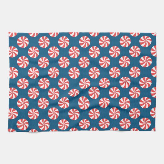 Merry kerstsnoe Cane Spiral Snoep Pattern Theedoek (Horizontaal)