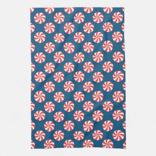 Merry kerstsnoe Cane Spiral Snoep Pattern Theedoek (Verticaal)