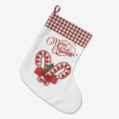 Merry kerstsnoe Cane Stocking Grote Kerstsok (Voorkant (Hangend))