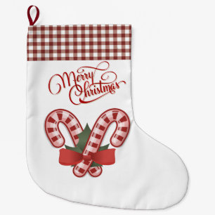 Merry kerstsnoe Cane Stocking Grote Kerstsok