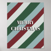 Merry kerstsnoe Cane Striped Pattern Poster (Voorkant)