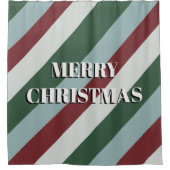 Merry kerstsnoe Cane Striped Pattern Shower Douchegordijn (Voorkant)