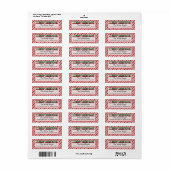 Merry kerstsnoe Cane Stripes Whimsical Etiket (Full Sheet)