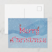 Merry kerstsnoe Cane Swirl Winter Gnomes Briefkaart (Voorkant / Achterkant)