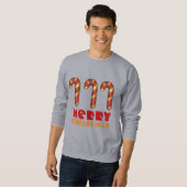 Merry Kerstsnoe Cane Ugly Holiday Sweater (Voorkant volledig)