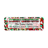 Merry kerstSnoep Sprinkles Whimsical Etiket (Voorkant)
