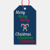 Merry-kerstsnoeprietten Groen-Wit lint Cadeaulabel (Achterkant)