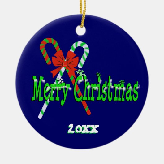 Merry-kerstsnoeprietten Keramisch Ornament (Voorkant)