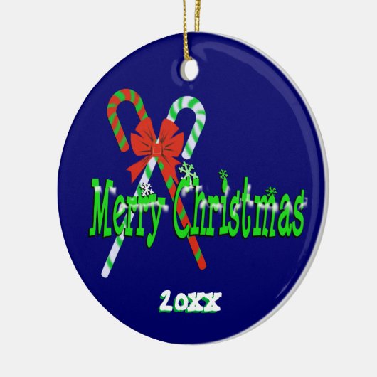 Merry-kerstsnoeprietten Keramisch Ornament (Links)