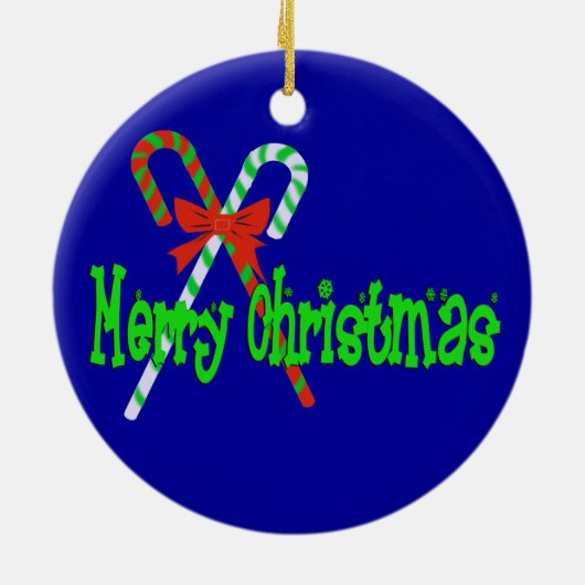 Merry-kerstsnoeprietten Keramisch Ornament (Achterkant)