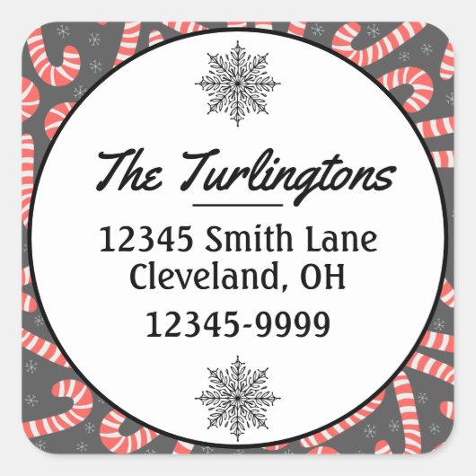 Merry-kerstsnoeprietten Return Address Vierkante Sticker (Voorkant)