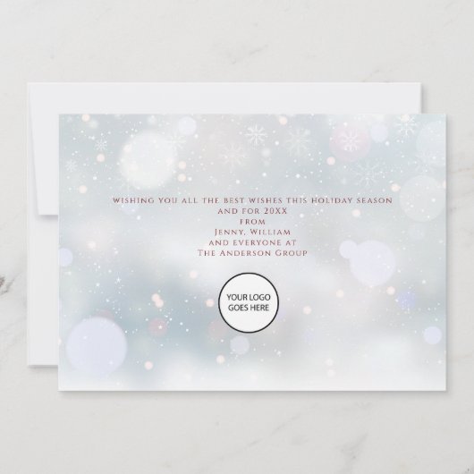 Merry kerstsnow Corporate Logo Feestdagenkaart (Achterkant)