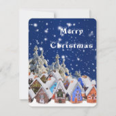 Merry kerstsnow Village Personalized Greeting Feestdagenkaart (Voorkant)