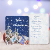 Merry kerstsnow Village Personalized Greeting Feestdagenkaart