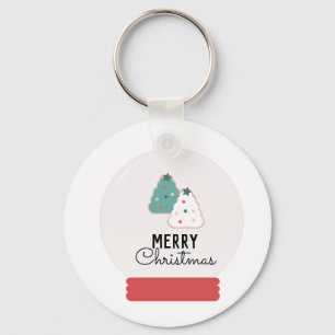 Merry kerstsnow Wereldbol Cookie Sleutelhanger