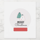 Merry kerstsnow Wereldbol Cookie Wijn Etiket (Enkel label)