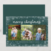 Merry Kerstsnowflake | 3 Foto-collage Feestdagenkaart (Voorkant / Achterkant)