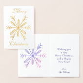 Merry Kerstsnowflake Folie Kaarten (Display)