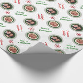 Merry-kerstsnowflake gepersonaliseerde foto cadeaupapier (Hoek)