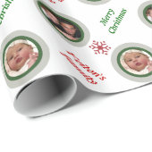 Merry-kerstsnowflake gepersonaliseerde foto cadeaupapier (Rol Hoek)