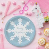 Merry Kerstsnowflake Papieren Bordje (Feest)