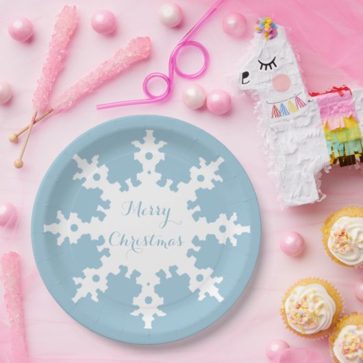 Merry Kerstsnowflake Papieren Bordje (Feest)